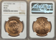 Franz Joseph I gold Restrike 100 Corona 1915 MS65 NGC, Vienna mint, KM2819, Fr-507R. HID09801242017 © 2022 Heritage Auctions | All Rights Reserved