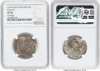 Philip II Cob 2 Reales ND (1574-1586) P-B XF40 NGC, Potosi mint, KM3.2. 6.65gm. HID09801242017 © 2022 Heritage Auctions | All Rights Reserved