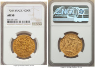 João V gold 4000 Reis 1726-R AU58 NGC, Rio de Janeiro mint, KM102, LMB-178. HID09801242017 © 2022 Heritage Auctions | All Rights Reserved