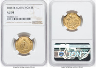 Republic gold 2 Escudos 1855-JB AU58 NGC, San Jose mint, KM99. HID09801242017 © 2022 Heritage Auctions | All Rights Reserved