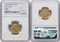 Napoleon gold 20 Francs 1807-A XF40 NGC, Paris mint, KM687.1, Fr-487a. Bare Head variety. HID09801242017 © 2022 Heritage Auctions | All Rights Reserve...