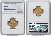Louis XVIII gold 20 Francs 1818-W AU53 NGC, Lille mint, KM712.9, Fr-539. HID09801242017 © 2022 Heritage Auctions | All Rights Reserved