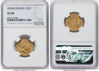 Louis XVIII gold 20 Francs 1818-A XF40 NGC, Paris mint, KM712.1, Fr-538. HID09801242017 © 2022 Heritage Auctions | All Rights Reserved