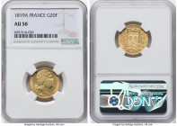Louis XVIII gold 20 Francs 1819-A AU50 NGC, Paris mint, KM712.1, Fr-538. HID09801242017 © 2022 Heritage Auctions | All Rights Reserved