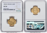 Louis XVIII gold 20 Francs 1824-A AU50 NGC, Paris mint, KM712.1, Fr-538. HID09801242017 © 2022 Heritage Auctions | All Rights Reserved