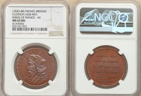 Louis Philippe I bronze "Kings of France - Clodion (428-447)" Medal ND (1830-1848) MS65 Brown NGC, Paris mint. Edge: Hand. By Caque. Capped bust left ...
