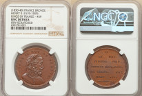 Louis Philippe I bronze "Kings of France - Henry II (1519-1559)" Medal ND (1830-1848) UNC Details (Obverse Scratched) NGC, Paris mint. By Caque. Laure...
