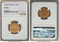 Republic gold 20 Francs 1878-A AU58 NGC, Paris mint, KM825, Fr-592. HID09801242017 © 2022 Heritage Auctions | All Rights Reserved