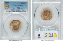 Republic gold 100 Francs 1935 MS64 PCGS, Paris mint, KM880, Gad-1148, f-554. HID09801242017 © 2022 Heritage Auctions | All Rights Reserved