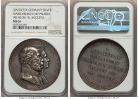 Prussia. Wilhelm I silver "Golden Wedding Anniversary" Medal ND (1879) MS61 NGC, Marienburg-6149. 45mm. By Kullrich. WILHELM D K KONIG V. PREUSSEN AUG...