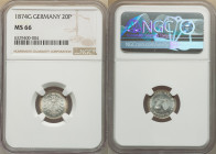 Wilhelm II 20 Pfennig 1874-G MS66 NGC, Karlsruhe mint, KM5, J-5. HID09801242017 © 2022 Heritage Auctions | All Rights Reserved