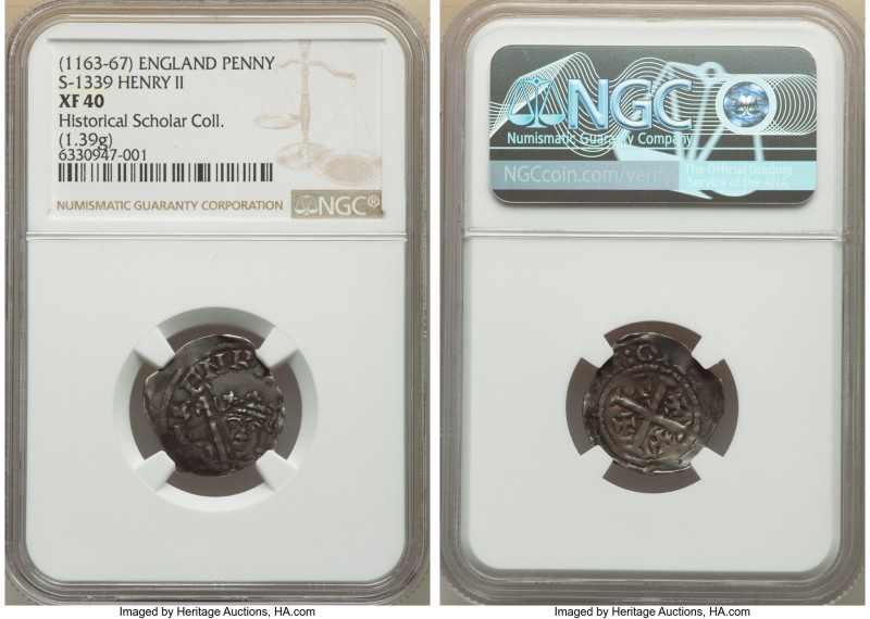 Henry II (1154-1189) Penny ND (1163-1167) XF40 NGC, Ipswich mint, Nicole as mone...