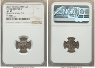 Richard II 1/2 Penny ND (1377-1399) AU55 NGC, London mint, S-1700. 0.56gm. Sold with collector tray tag. From the Historical Scholar Collection HID098...