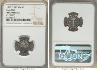 George IV 4-Piece Certified Maundy Set 1825 NGC, 1) 4 Pence - UNC Details (Cleaned) 2) 3 Pence - UNC Details (Cleaned) 3) 2 Pence - UNC Details (Clean...