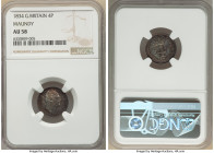 William IV 4-Piece Certified Maundy Set 1834 NGC, 1) 4 Pence - AU58 2) 3 Pence - MS61 3) 2 Pence - MS62 4) Penny - MS61 KM-MDS82. HID09801242017 © 202...
