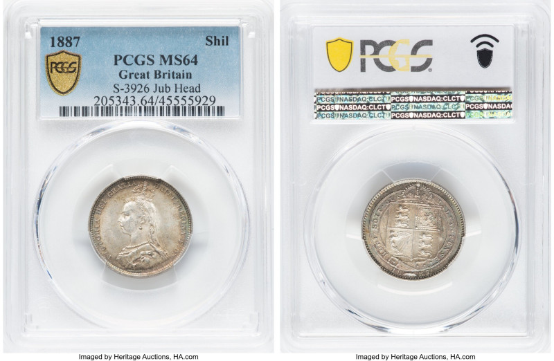 Victoria Shilling 1887 MS64 PCGS, KM761, S-3926. Jubilee head. HID09801242017 © ...