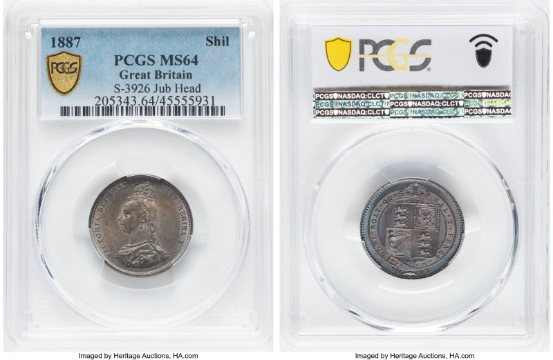 Victoria Shilling 1887 MS64 PCGS, KM761, S-3926. Jubilee head. HID09801242017 © ...