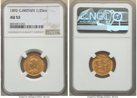 Victoria gold 1/2 Sovereign 1892 AU53 NGC, KM766. HID09801242017 © 2022 Heritage Auctions | All Rights Reserved