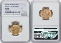 Victoria gold "Shield" Sovereign 1872 AU53 NGC, KM736.2, S-3853B. Die #36. HID09801242017 © 2022 Heritage Auctions | All Rights Reserved