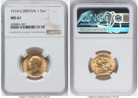 George V gold Sovereign 1914 MS61 NGC, KM820, Fr-404. HID09801242017 © 2022 Heritage Auctions | All Rights Reserved