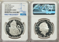 Elizabeth II silver Proof "Lion of England" 2 Pounds (1 oz) 2022 PR70 Ultra Cameo NGC, KM-Unl., S-TBCSC2. Royal Tudor Beasts series. First Releases. S...