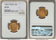 George I gold 20 Drachmai 1884-A AU58 NGC, Paris mint, KM56, Fr-18. HID09801242017 © 2022 Heritage Auctions | All Rights Reserved