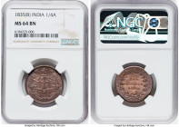 British India. East India Company 1/4 Anna 1835-(b) MS64 Brown NGC, Bombay mint, KM446.1. HID09801242017 © 2022 Heritage Auctions | All Rights Reserve...