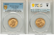 British India. George V gold Sovereign 1918-I MS64+ PCGS, Bombay mint, KM-A525, Fr-1609, S-3998. HID09801242017 © 2022 Heritage Auctions | All Rights ...