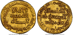 Umayyad. temp. al-Walid I (AH 86-96 / AD 705-716) gold Dinar AH 89 (AD 707/708) UNC Details (Cleaned) NGC, No mint (likely Damascus), A-127. 4.29gm. H...