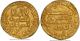 Abbasid. temp. Harun al-Rashid (AH 170-193 / AD 789-809) gold Dinar AH 192 (AD 807/808) MS61 NGC, No mint (likely Misr), A-218.13. Il'l-khalifa. HID09...