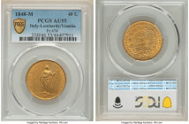 Lombardy-Venetia. Revolutionary Provisional Government gold 40 Lire 1848-M AU55 PCGS, Milan mint, KM-C24, Fr-474. HID09801242017 © 2022 Heritage Aucti...