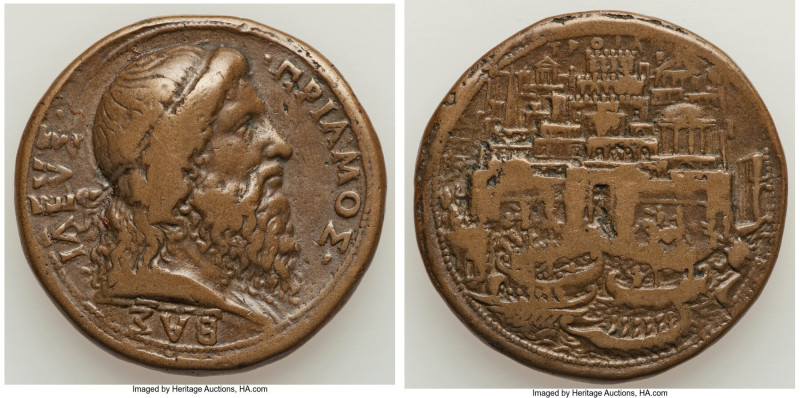 "Priam of Troy" copper Medal ND (1538-1564 Later Cast) Fine, Attwood-941, Pollar...