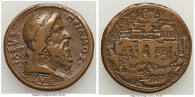 "Priam of Troy" copper Medal ND (1538-1564 Later Cast) Fine, Attwood-941, Pollard-420. 38mm. 38.87gm. By Alessandro Cesati. Priam diademd and draped b...