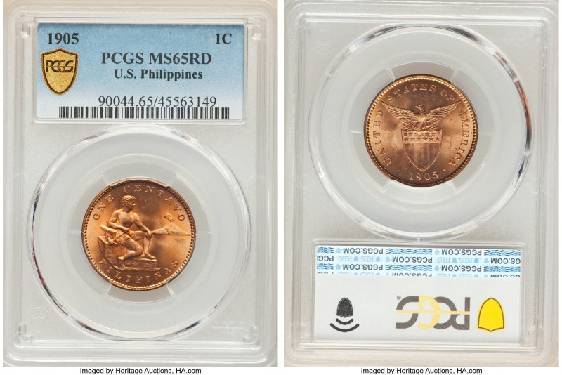 USA Administration Centavo 1905 MS65 Red PCGS, Philadelphia mint, KM163. HID0980...