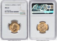 George V gold Sovereign 1925-SA MS63 NGC, Pretoria mint, KM21, Fr-5. HID09801242017 © 2022 Heritage Auctions | All Rights Reserved