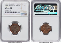 Gustaf IV Adolf 1/12 Skilling 1808 MS64 Red and Brown NGC, KM563. HID09801242017 © 2022 Heritage Auctions | All Rights Reserved