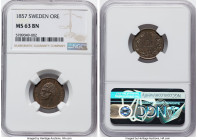 Oscar I Ore 1857 MS63 Brown NGC, Stockholm mint, KM687. HID09801242017 © 2022 Heritage Auctions | All Rights Reserved