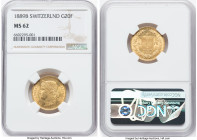 Confederation gold 20 Francs 1889-B MS62 NGC, Bern mint, KM31.3, Fr-495. HID09801242017 © 2022 Heritage Auctions | All Rights Reserved