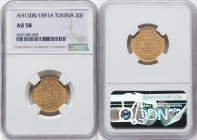 Ali Bey gold 20 Francs AH 1308 (1891)-A AU58 NGC, Paris mint, KM227. HID09801242017 © 2022 Heritage Auctions | All Rights Reserved