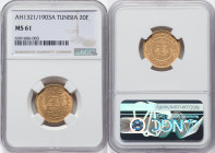 Muhammad al-Hadi Bey gold 20 Francs AH 1321 (1903)-A MS61 NGC, Paris mint, KM234. HID09801242017 © 2022 Heritage Auctions | All Rights Reserved