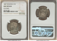 Republic 2 Bolivares 1887-(c) UNC Details (Cleaned) NGC, Caracas mint, KM-Y23. HID09801242017 © 2022 Heritage Auctions | All Rights Reserved