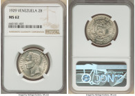 Republic 2 Bolivares 1929-(p) MS62 NGC, Philadelphia mint, KM-Y23. HID09801242017 © 2022 Heritage Auctions | All Rights Reserved