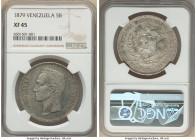 Republic 5 Bolivares 1879 XF45 NGC, Brussels mint, KM-Y24.1. HID09801242017 © 2022 Heritage Auctions | All Rights Reserved