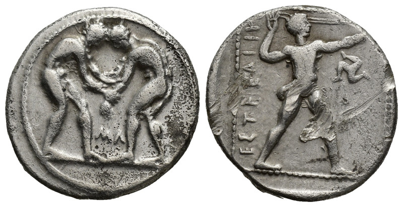Pamphylia, Aspendos AR Stater. (23mm, 10.39 g) Circa 380/75-330/25 BC. Two wrest...
