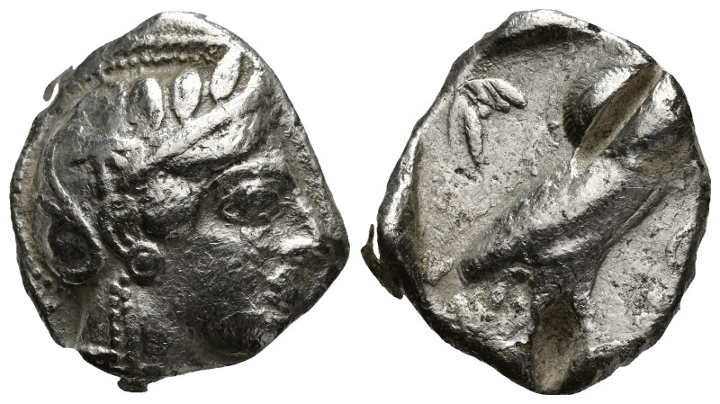 Attica, Athens AR Tetradrachm. (23mm, 16.69 g) Circa 454-404 BC. Helmeted head o...