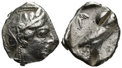 Attica, Athens AR Tetradrachm. (23mm, 16.69 g) Circa 454-404 BC. Helmeted head of Athena right / Owl standing right, head facing; olive sprig; all wit...
