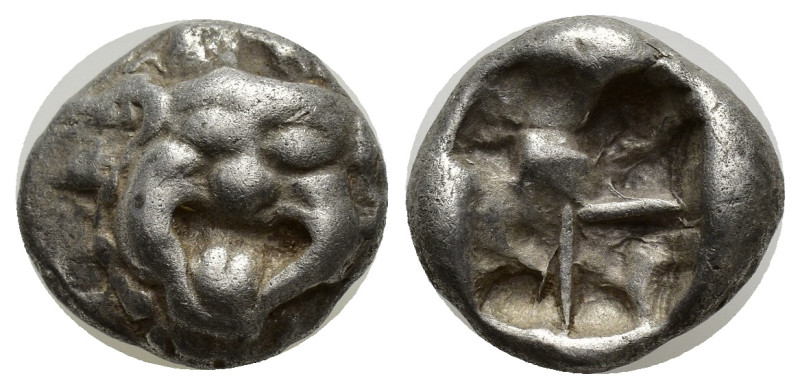 MYSIA. Parion. 5th century BC. Drachm (Silver, 14mm, 3.89 g). Facing gorgoneion ...