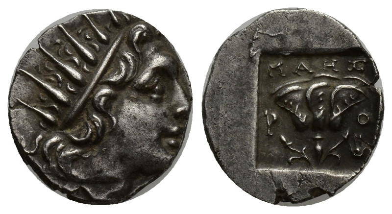ISLANDS off CARIA, Rhodos. Rhodes. Circa 88-84 BC. AR Drachm. (15mm, 1.84 g) Pli...