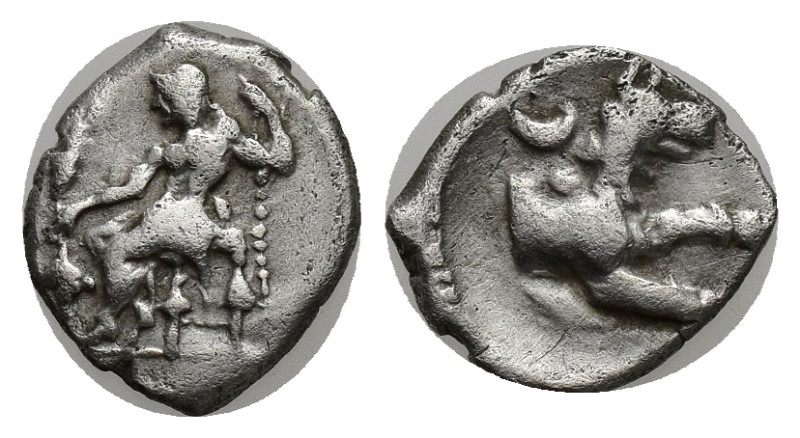 Lykaonia, Laranda. Ca. 324-323 B.C. AR obol (10mm, 0.65 g). Baaltars seated left...