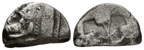 Dynasts of Lycia, uncertain dynast AR (20mm, 5.60 g). Circa 520-470/60 BC. 'Pre-dynastic' period. Forepart of boar left / Incuse square divided by lar...